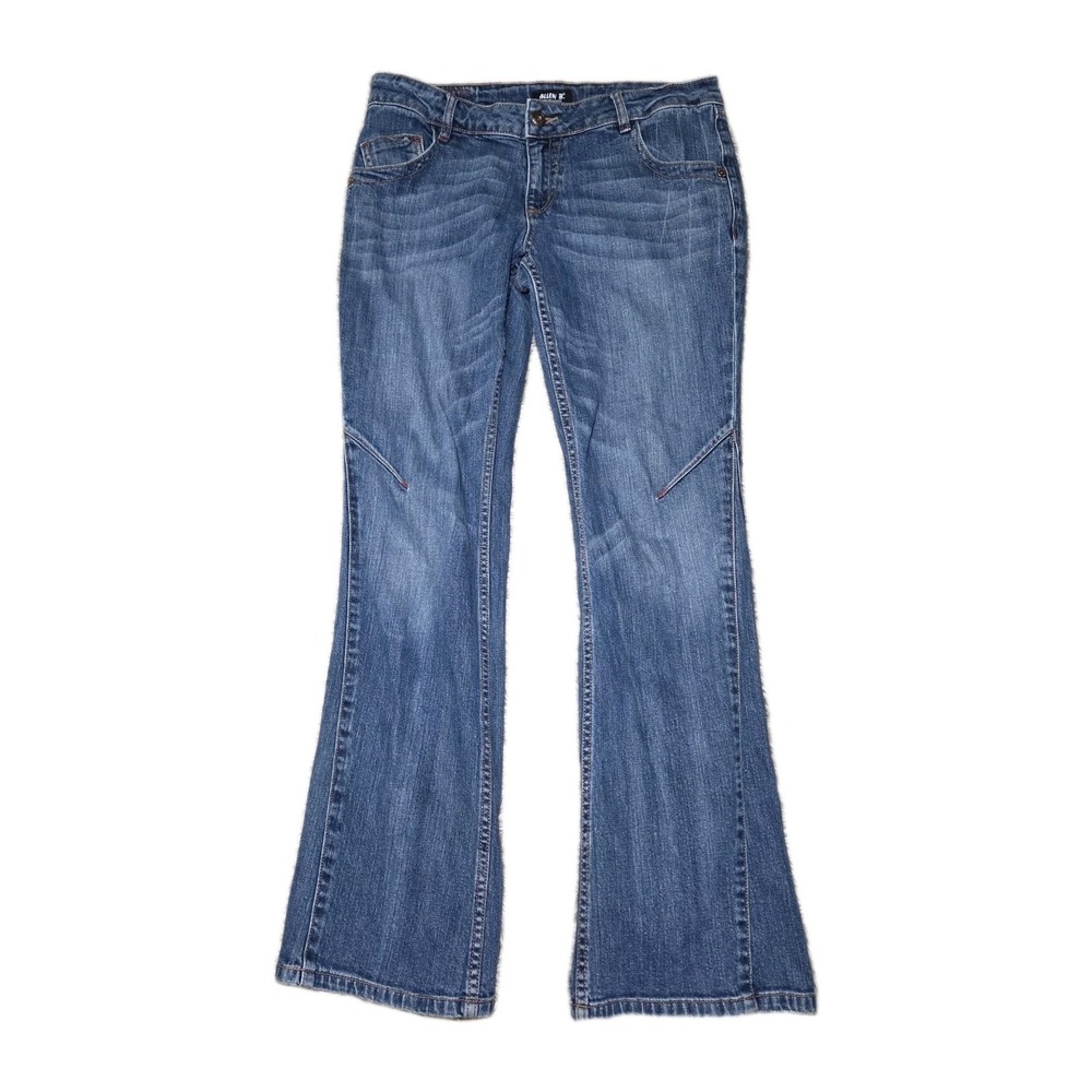 Allen B Flare Jeans Womens Size 12 Blue Medium Wash Y2K Bootcut Low Rise Stretch